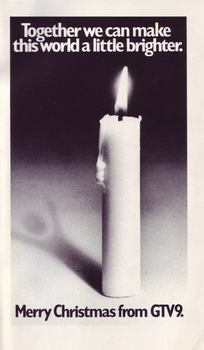 Photo of lighted candle and Christmas message from GTV 9