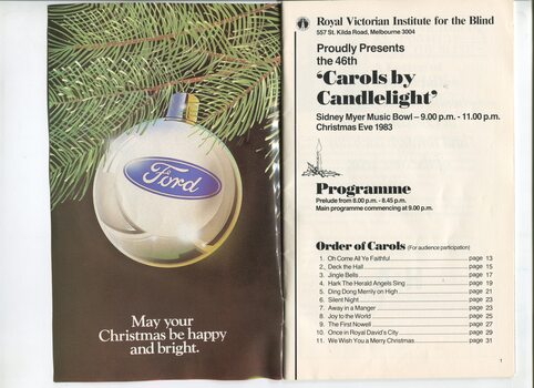Ford Christmas message and order of program