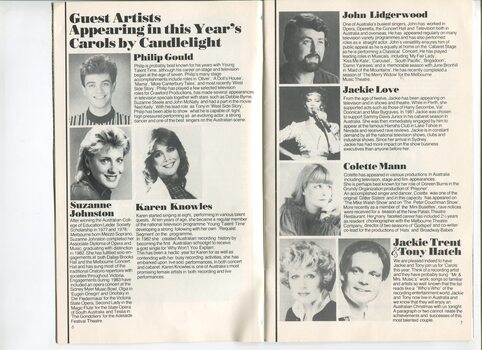 Portraits and brief biographies of artists appearing at Carols