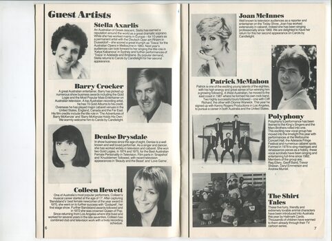 Portrait and biographies of performing artists