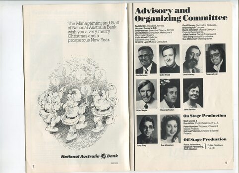 NAB Christmas message and portraits and list of organising committee