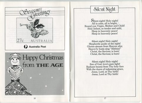 Australia and Post and The Age Christmas message and words to Silent Night