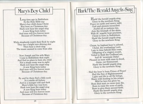 Words to Mary's Boy Child and Hark! The Herald Angels Sing