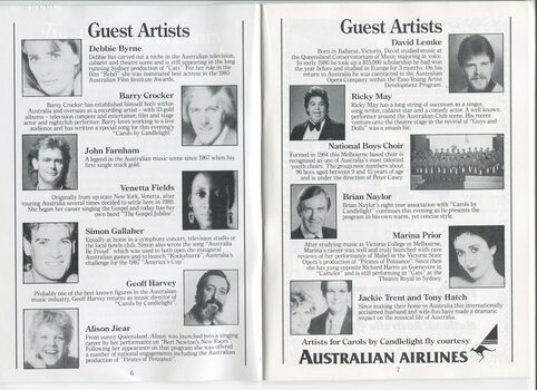 Portraits and biographies of performing artists