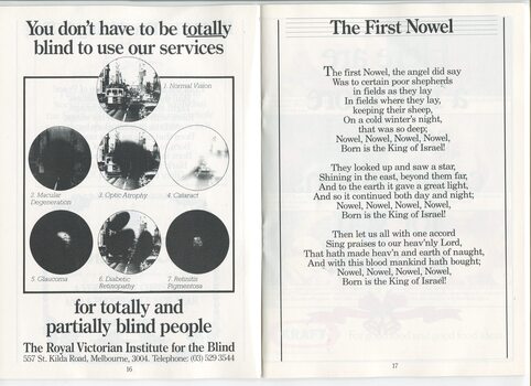 RVIB advertisement and words to The First Nowel