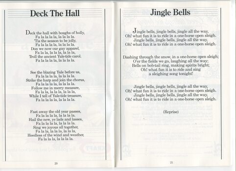 Words to Deck the Halls and Jingle Bells