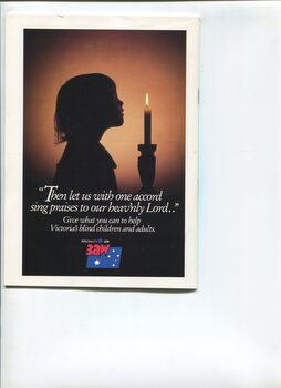 Girl in shadow holding a candle and message from 3AW