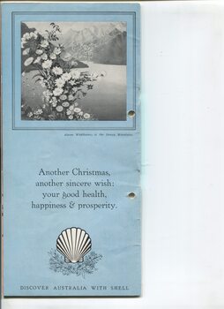 Painting of alpine wildflowers and Christmas message from Shell