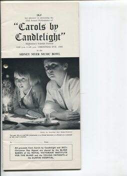 Title page and photograph of two children with candles in front of them