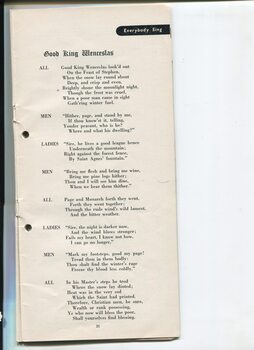 Words to Good King Wenceslas and voice parts