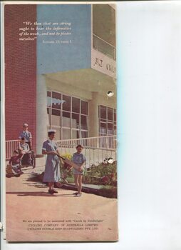 Colour photo of children with nurses outside 3KZ Children's Wing at the Austin Hospital