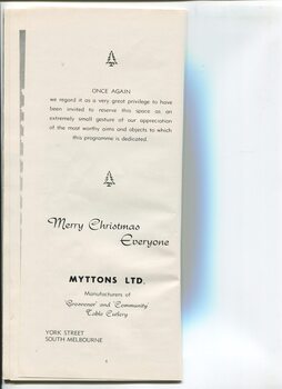 Christmas message from Myttons Ltd, maker of Grosvenor Cutlery