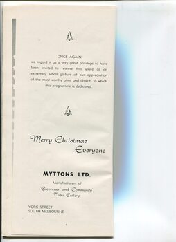 Christmas message from Myttons Ltd, maker of Grosvenor Cutlery