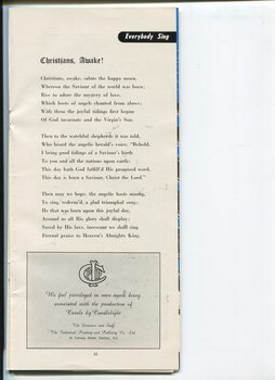 Advertisement for Industrial Printing and Publicity Co and words to Christians, Awake!