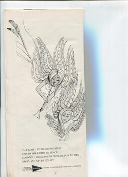 Christmas message from L'Oreal of Paris Marigny and drawing of two angels