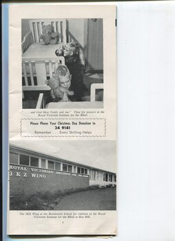 Photos of two boys praying beside their beds and 3KZ Wing at RVIB School