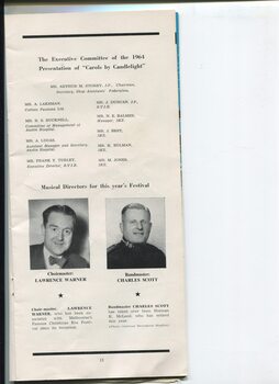 List of organising commitee and portraits and biography of Lawrence Warner and Charles Scott