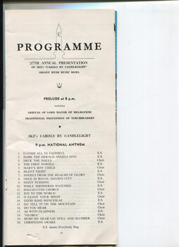 Order of songs on the night