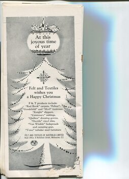 Christmas message from Felt and Textiles with drawing of Christmas tree