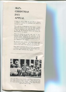 Brief history of appeal and photo of Motor Cycle fraternity that collects money for the Appeal