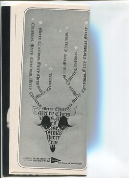 Christmas message from L'Oreal of Paris and Marigny with 'Merry Christmas' forming a reindeer