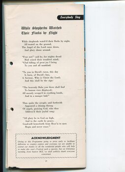Words to While Shepherds Watched Their Flocks by Night