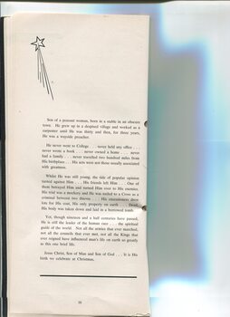 A view of the story of Christ and reminder of Christmas is about celebrating his birth