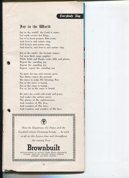 Words to Joy to the World and Christmas message from Brownbuilt