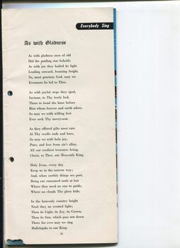 Words to the song As With Gladness