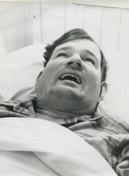 Portrait of Barry Farnsworth in his bed