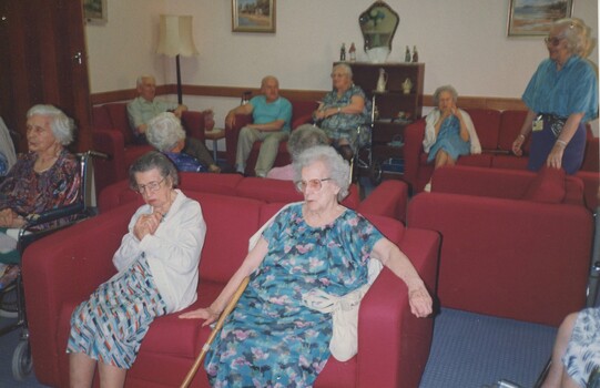 Group of residents during a sing a long