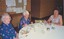 Two residents and a staff member having lunch at Woodburn Lodge
