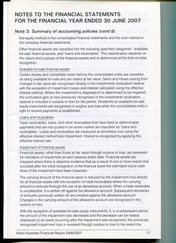 Corporate information including notes to the financial statements