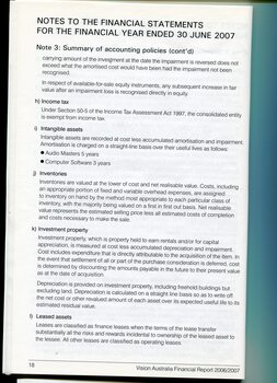 Corporate information including notes to the financial statements