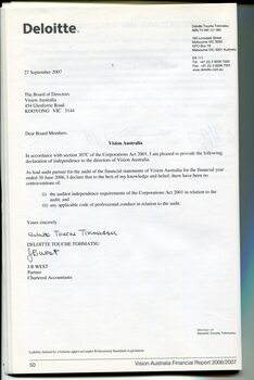 Corporate information including letter from Deloitte Touche Tohmatsu