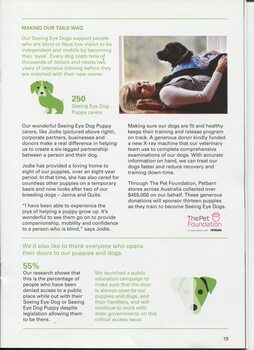 Review of services provided and activities undertaken over the past year and picture of Jodie with SEDA puppy