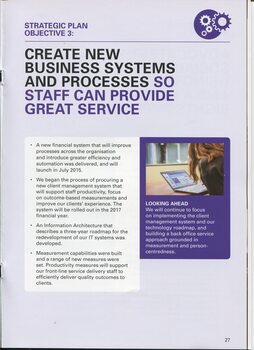 VA performance against the strategic plan and image of person looking at a laptop