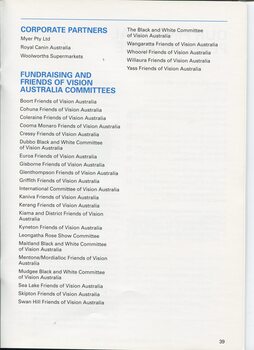 List of major donors to Vision Australia