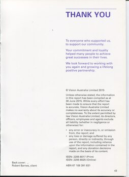 Thank you and copyright information and ABN