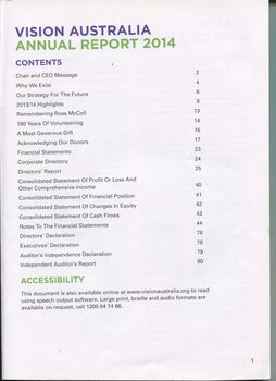 Contents page and information on accessible versions