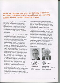 Chair and CEO message on events over the year