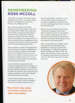 Tribute to Ross McColl with portrait