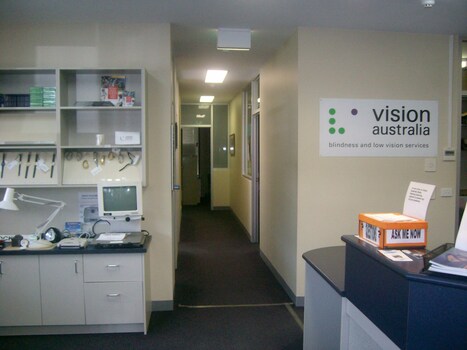 View towards offices from reception