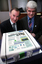 Guest speaker Graeme Dawson and Stephen Jolley with cake made for the 25th Anniversary of Vision Australia Radio