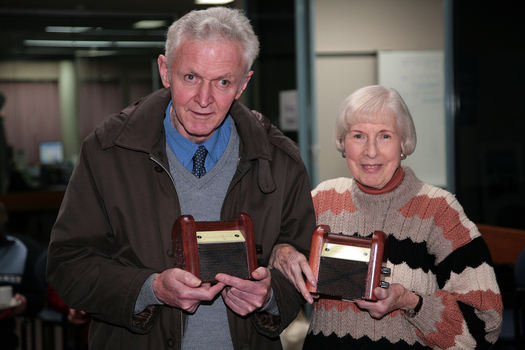 25th anniversary of VAR winners Norm Rees and Pam Adams with their mini radios