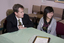 Jenny Tran speaking with Bill Shorten