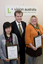 MP Bill Shorten with Bursary Award winners Jenny Tran and Trudy Ryall