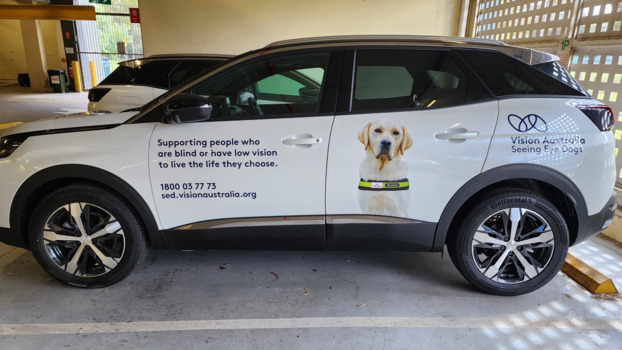 Side view of decals on cars used by SEDA