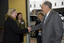 Julie Rae greets John and Nancye Cain with Debra Rosenfeldt looking on