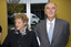 Nancye and John Cain stand in the Kooyong Reception area